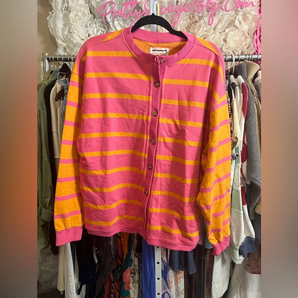 Free People Classic Striped Cardigan, Various Sizes NWT - Picture 4 of 8